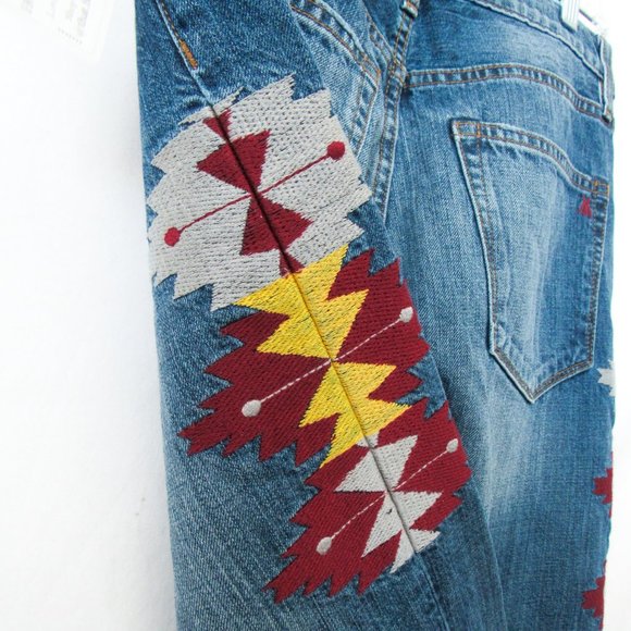 Miss Me Vintage Embroidered Denim Jeans Western Style/ Boyfriend Size-27 - Picture 6 of 9